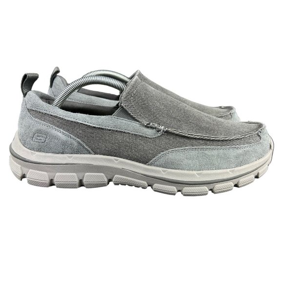 Skechers Palmero Matthis Charcoal Grey Slip On Casual Shoes Men's Sz 8.5-9.5 EE - Picture 1 of 9